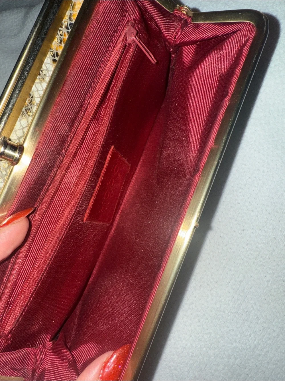 HOBO Gold Mesh Floral Evening Clutch
